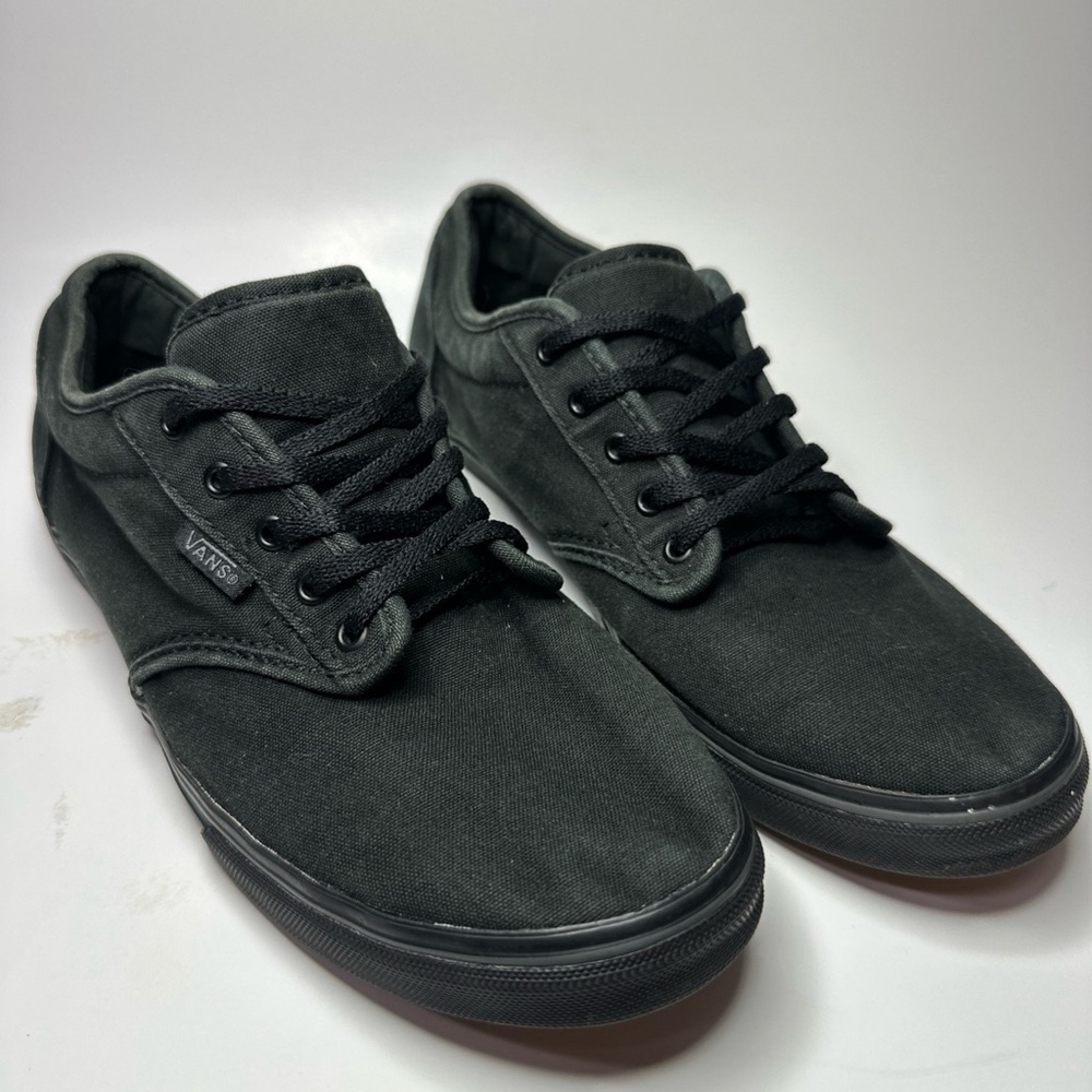 Vans Womens Dark Green Canvas Size 9 TB4R Black Laces, Lace Up Casual Sneakers
